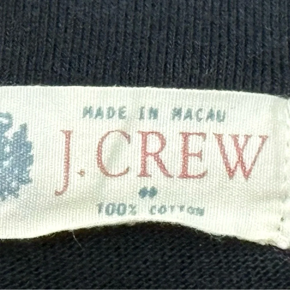 J Crew 1/4 Zip Navy Blue Pullover Sweater Sweatshirt L/S 100% Cotton Men’s Large